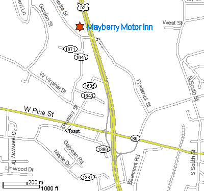 Map to Mt. Airy