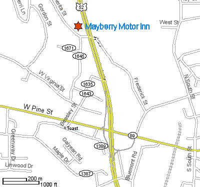 map of mayberry north carolina