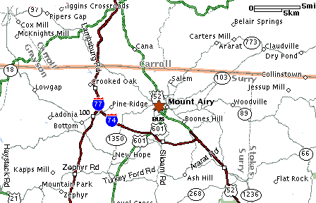 Mt Airy Nc Map Mayberry Motor Inn Mount Airy North Carolina Directions